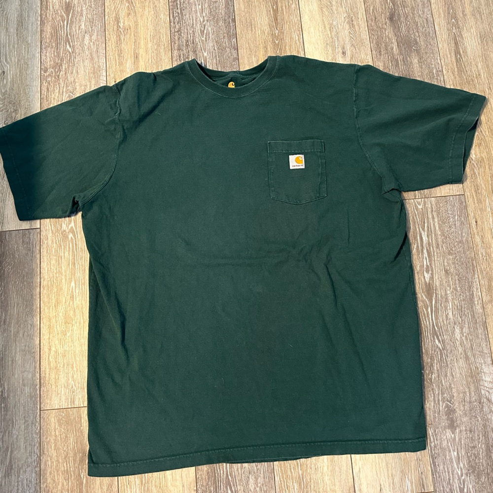 Carhartt Men's Dark Green Short Sleeve Tee with Pocket